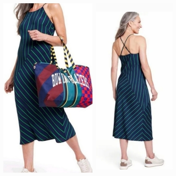 Rowing Blazers Dresses & Skirts - Rowing Blazer Slip Diagonal Stripe Midi Slip Dress Vacation Cocktail Target